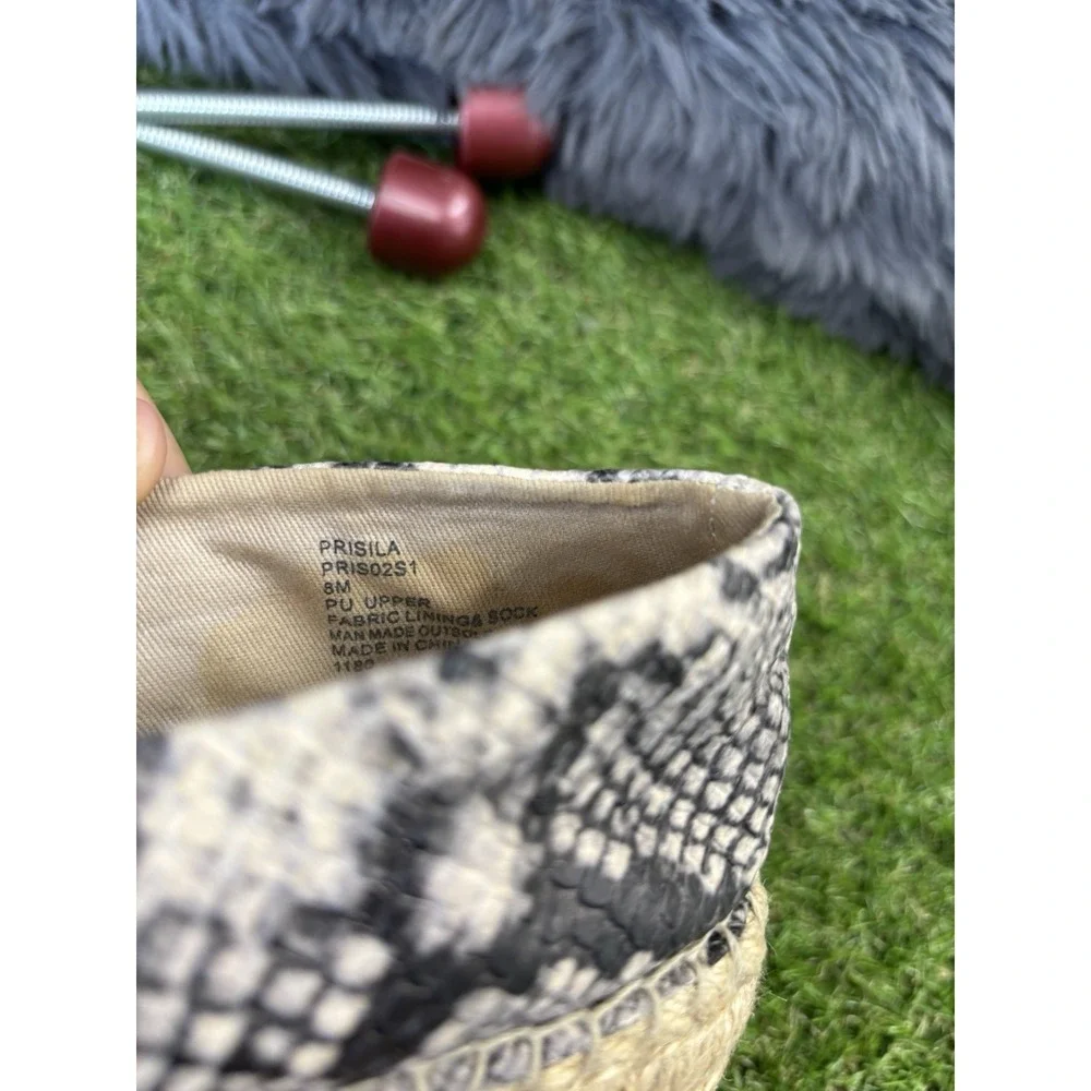 Steve Madden Prisila Espadrille Size 8 M Snakeskin‎ Animal Print Slip On Shoes